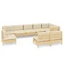 Garden furniture 9 pieces and cushions solid pine wood by , Garden sets - Ref: Foro24-3096478, Price: 710,88 €, Discount: %