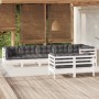 Gartenmöbel 8-teilig und weiße Kissen aus massivem Kiefernholz von , Gartensets - Ref: Foro24-3096503, Preis: 785,40 €, Rabat...