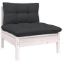 Garden furniture 5 pieces with white cushions solid pine wood by , Garden sets - Ref: Foro24-3096672, Price: 468,08 €, Discou...