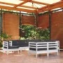 Gartenmöbel 9-teilig und weiße Kissen aus massivem Kiefernholz von , Gartensets - Ref: Foro24-3096768, Preis: 833,85 €, Rabat...