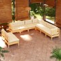 Gartenmöbel 9-teilig und Kissen aus massivem cremefarbenem Kiefernholz von , Gartensets - Ref: Foro24-3096827, Preis: 770,29 ...