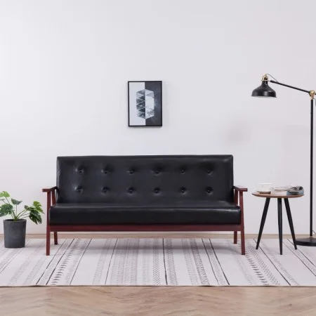 3 seater black synthetic leather sofa by vidaXL, Sofas - Ref: Foro24-248643, Price: 221,96 €, Discount: %