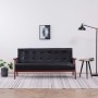 3 seater black synthetic leather sofa by vidaXL, Sofas - Ref: Foro24-248643, Price: 227,32 €, Discount: %