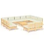 Garden furniture 12 pieces and cushions solid pine wood by , Garden sets - Ref: Foro24-3097217, Price: 965,11 €, Discount: %