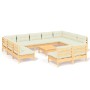 Gartenmöbel 12 Stück und Kissen aus massivem Kiefernholz von , Gartensets - Ref: Foro24-3097217, Preis: 977,22 €, Rabatt: %