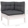 Garden furniture 7 pieces with white pine wood cushions by , Garden sets - Ref: Foro24-3096431, Price: 607,17 €, Discount: %