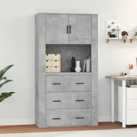 Concrete gray plywood tall sideboard by , Sideboards - Ref: Foro24-3185387, Price: 167,86 €, Discount: %