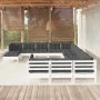 Gartenmöbel 12-teilig mit Kissen aus weißem Kiefernholz von , Gartensets - Ref: Foro24-3097068, Preis: 1,00 €, Rabatt: %