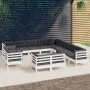 Muebles de jardín 13 pzas y cojines blanco madera maciza pino de , Conjuntos de jardín - Ref: Foro24-3096960, Precio: 1,00 €,...