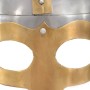 Réplica de casco vikingo antiguo LARP acero plateado