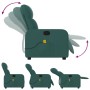 Sillón de masaje reclinable de tela verde oscuro by , Armchairs - Ref: Foro24-374212, Price: 205,12 €, Discount: %