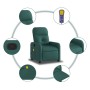 Sillón de masaje reclinable de tela verde oscuro by , Armchairs - Ref: Foro24-374212, Price: 205,12 €, Discount: %