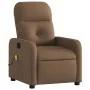 Sillón reclinable con masaje de tela marrón by , Armchairs - Ref: Foro24-374210, Price: 218,54 €, Discount: %