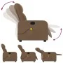 Sillón reclinable con masaje de tela marrón by , Armchairs - Ref: Foro24-374210, Price: 218,54 €, Discount: %