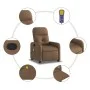 Sillón reclinable con masaje de tela marrón by , Armchairs - Ref: Foro24-374210, Price: 218,54 €, Discount: %