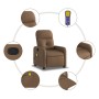 Sillón reclinable con masaje de tela marrón by , Armchairs - Ref: Foro24-374210, Price: 222,10 €, Discount: %