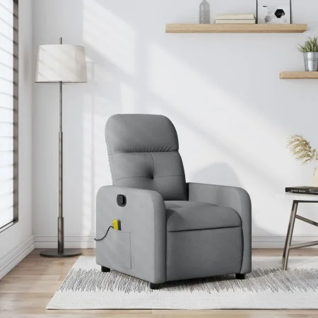 Sillón reclinable de masaje de tela gris claro de , Sillones - Ref: Foro24-374206, Precio: 200,11 €, Descuento: %