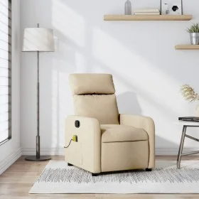 Sillón de masaje reclinable de tela crema by , Armchairs - Ref: Foro24-374182, Price: 225,19 €, Discount: %