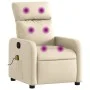 Sillón de masaje reclinable de tela crema de , Sillones - Ref: Foro24-374182, Precio: 225,17 €, Descuento: %