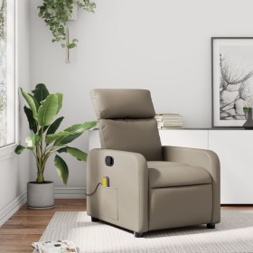 Sillón de masaje reclinable cuero sintético color capuchino by , Armchairs - Ref: Foro24-374196, Price: 225,94 €, Discount: %