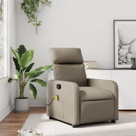 Sillón de masaje reclinable cuero sintético color capuchino by , Armchairs - Ref: Foro24-374196, Price: 222,45 €, Discount: %