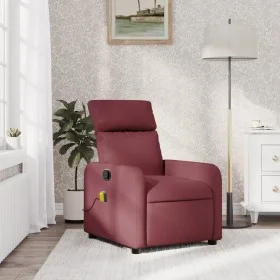 Sillón de masaje reclinable de tela color vino tinto by , Armchairs - Ref: Foro24-374177, Price: 223,44 €, Discount: %