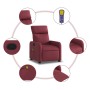 Sillón de masaje reclinable de tela color vino tinto by , Armchairs - Ref: Foro24-374177, Price: 227,29 €, Discount: %