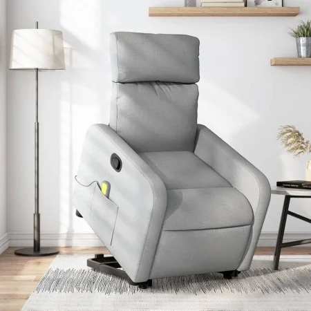 Leicht grauer Stoff-Fußmassagestuhl mit Liegefunktion. von , Sessel - Ref: Foro24-3206708, Preis: 303,35 €, Rabatt: %
