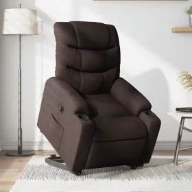 Sillón reclinable elevable tela marrón oscuro by , Armchairs - Ref: Foro24-3206650, Price: 329,31 €, Discount: %