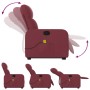 Sillón reclinable de masaje elevable tela rojo tinto by , Armchairs - Ref: Foro24-3206807, Price: 268,96 €, Discount: %