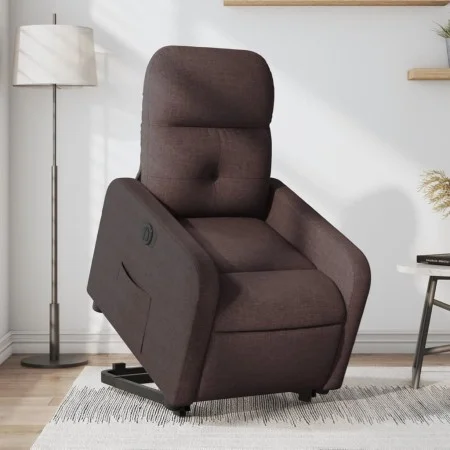 Sillón eléctrico reclinable elevable de tela marrón oscuro de , Sillones - Ref: Foro24-3206818, Precio: 321,94 €, Descuento: %