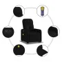 Sillón de masaje eléctrico reclinable elevable tela negro de , Sillones - Ref: Foro24-3206824, Precio: 350,28 €, Descuento: %