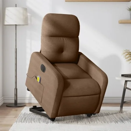 Elektrischer, verstellbarer, wiederverstellbarer Massagesessel aus braunem Stoff. von , Sessel - Ref: Foro24-3206826, Preis: ...