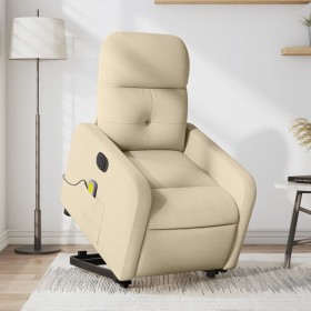 Sillón de masaje eléctrico reclinable elevable tela crema by , Armchairs - Ref: Foro24-3206830, Price: 317,53 €, Discount: %