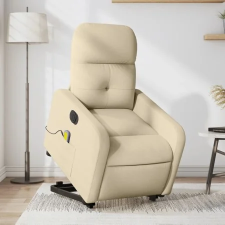 Sillón de masaje eléctrico reclinable elevable tela crema de , Sillones - Ref: Foro24-3206830, Precio: 339,07 €, Descuento: %