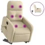 Sillón de masaje eléctrico reclinable elevable tela crema de , Sillones - Ref: Foro24-3206830, Precio: 339,07 €, Descuento: %