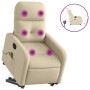 Sillón de masaje eléctrico reclinable elevable tela crema by , Armchairs - Ref: Foro24-3206830, Price: 317,53 €, Discount: %