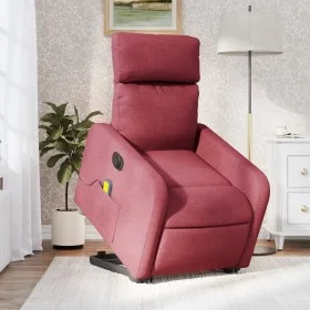 Sillón de masaje elevable eléctrico tela rojo tinto by , Armchairs - Ref: Foro24-3206729, Price: 354,51 €, Discount: %