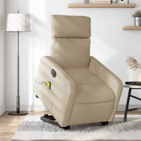 Sillón de masaje eléctrico reclinable elevable tela crema by , Armchairs - Ref: Foro24-3206734, Price: 355,58 €, Discount: %