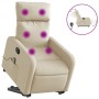Sillón de masaje eléctrico reclinable elevable tela crema by , Armchairs - Ref: Foro24-3206734, Price: 331,93 €, Discount: %