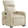 Elektrischer, verstellbarer, aufklappbarer Massage-Sessel aus cremefarbenem Stoff. von , Sessel - Ref: Foro24-3206734, Preis:...
