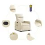 Elektrischer, verstellbarer, aufklappbarer Massage-Sessel aus cremefarbenem Stoff. von , Sessel - Ref: Foro24-3206734, Preis:...