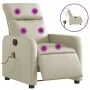 Sillón de masaje reclinable eléctrico cuero sintético crema de , Sillones - Ref: Foro24-3206743, Precio: 256,00 €, Descuento: %