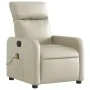 Sillón de masaje reclinable eléctrico cuero sintético crema de , Sillones - Ref: Foro24-3206743, Precio: 256,00 €, Descuento: %