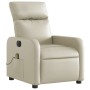 Sillón de masaje reclinable eléctrico cuero sintético crema by , Armchairs - Ref: Foro24-3206743, Price: 251,49 €, Discount: %