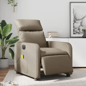 Elektrischer Massage-Fernsehsessel aus synthetischem Capuccino-Leder. von , Sessel - Ref: Foro24-3206748, Preis: 274,07 €, Ra...
