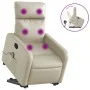 Massage-Fußstützen-Sessel aus Kunstleder in Cremefarbe. von , Sessel - Ref: Foro24-3206757, Preis: 288,80 €, Rabatt: %