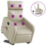 Sillón reclinable de masaje de pie cuero artificial color crema by , Armchairs - Ref: Foro24-3206757, Price: 270,40 €, Discou...