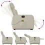 Massage-Fußstützen-Sessel aus Kunstleder in Cremefarbe. von , Sessel - Ref: Foro24-3206757, Preis: 288,80 €, Rabatt: %