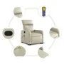 Massage-Fußstützen-Sessel aus Kunstleder in Cremefarbe. von , Sessel - Ref: Foro24-3206757, Preis: 288,80 €, Rabatt: %